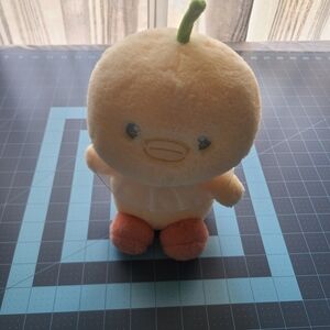 Plush Yellow Duck Toy with Orange Feet